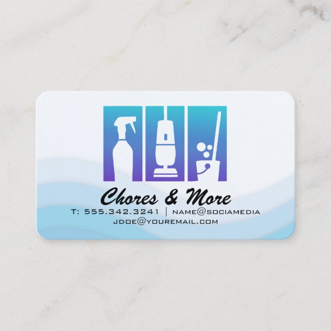 Chores | Maid Janitorial Services Business Card (Front)