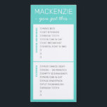 Chores Routine AM PM Daily To Do List Magnetic Notepad<br><div class="desc">Simple but organised and useful chore chart and responsibility tracker checklist on a teal magnetic notepad with sections for morning and afternoon or evening routines to make it easy to read and more inspiring than one long list. Change the titles of each section to suit your own daily needs, and...</div>