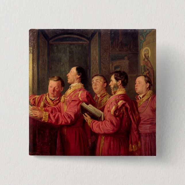 Choristers in the Church, 1870 15 Cm Square Badge (Front)