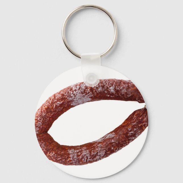 Chorizo sausage isolated as Cut Key Ring (Front)