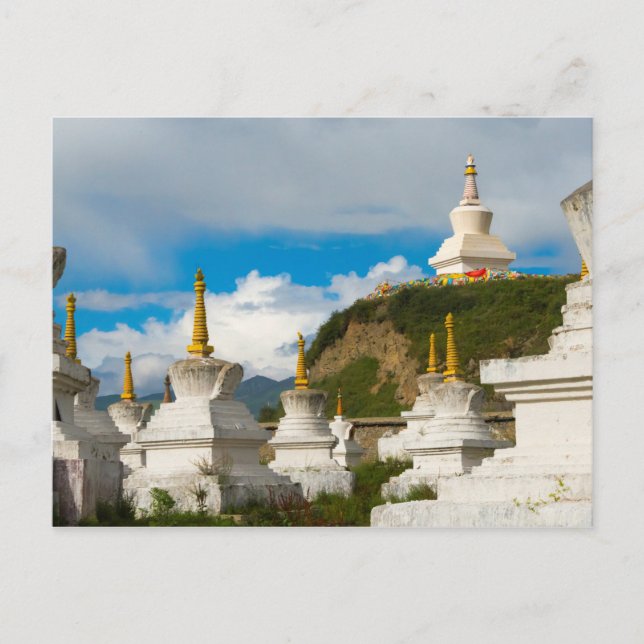 Chortens of Tagong Monastery Postcard (Front)