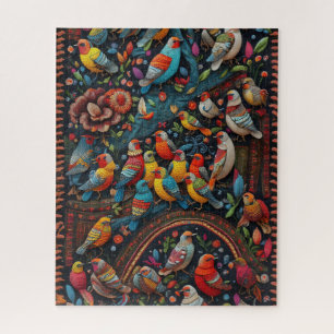 Chorus of Feathered Dreams in Blooming Harmony Jigsaw Puzzle