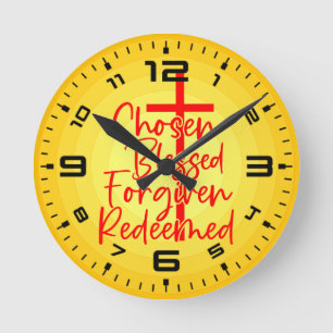 Chosen Blessed Forgiven Redeemed-5572 Round Clock