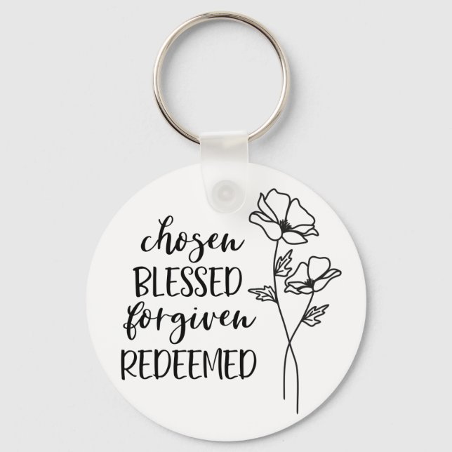 Chosen Blessed Forgiven Redeemed Key Ring (Front)
