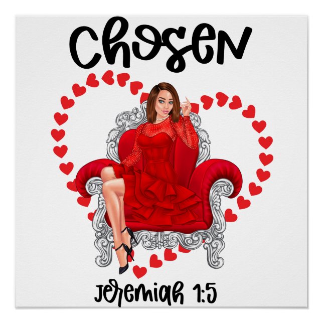 Chosen christian valentine galentines galentine poster (Front)
