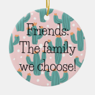 Chosen Family Cacti Round Gift Tag / Ceramic Ornament