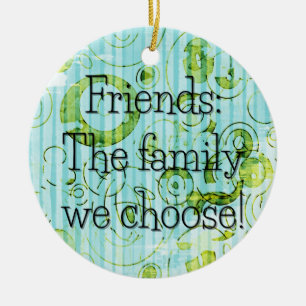 Chosen Family Green Circle Round Gift Tag / Ceramic Ornament
