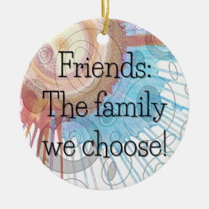 Chosen Family Round Ornament/Gift Tag Ceramic Ornament