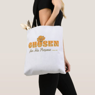 Chosen For His Purpose Christian Retro Tote Bag