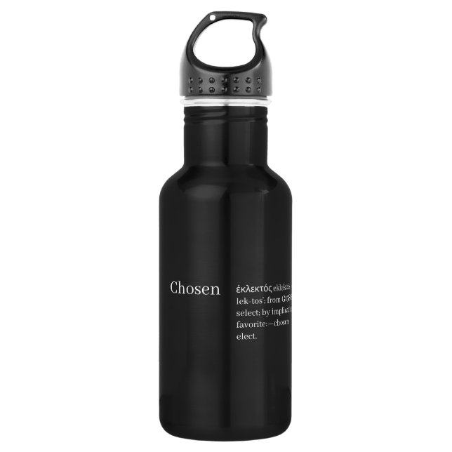 Chosen Greek Definition 532 Ml Water Bottle (Front)