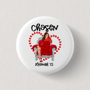 Chosen Jeremiah 1:5 Valentine Galentines Day God 3 Cm Round Badge