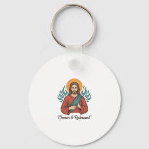Chosen & Redeemed Christian Vintage Jesus T-Shirt Key Ring