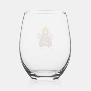 Chosen & Redeemed Christian Vintage Jesus T-Shirt Stemless Wine Glass