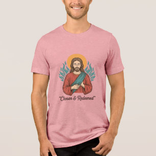 Chosen & Redeemed Christian Vintage Jesus T-Shirt  Tri-Blend Shirt