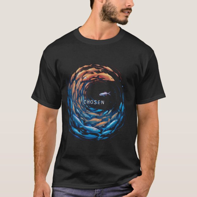 CHOSEN x Fish swim against the current x Bible x C T-Shirt (Front)