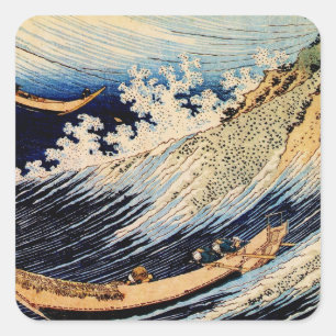 Choshi in the Simosa province by Katsushika Hokusa Square Sticker