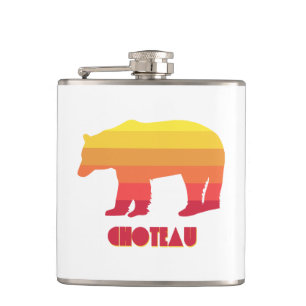 Choteau Montana Rainbow Bear Hip Flask