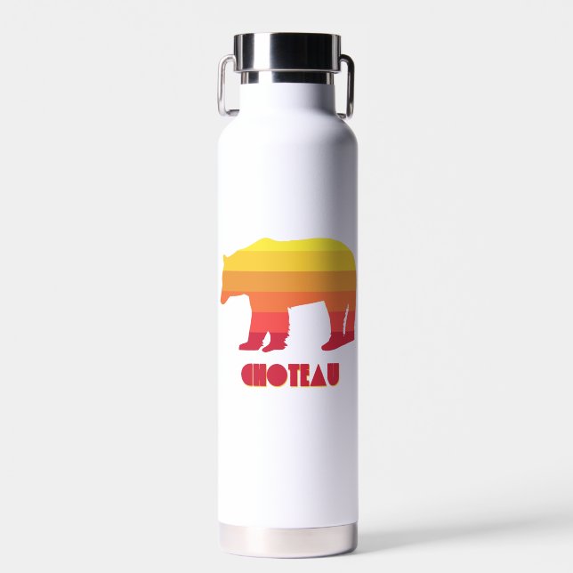 Choteau Montana Rainbow Bear Water Bottle (Front)