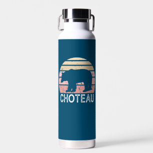Choteau Montana Retro Bear Water Bottle
