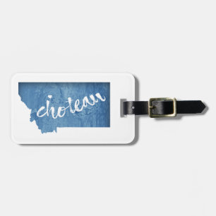 Choteau Montana Wood Grain Luggage Tag