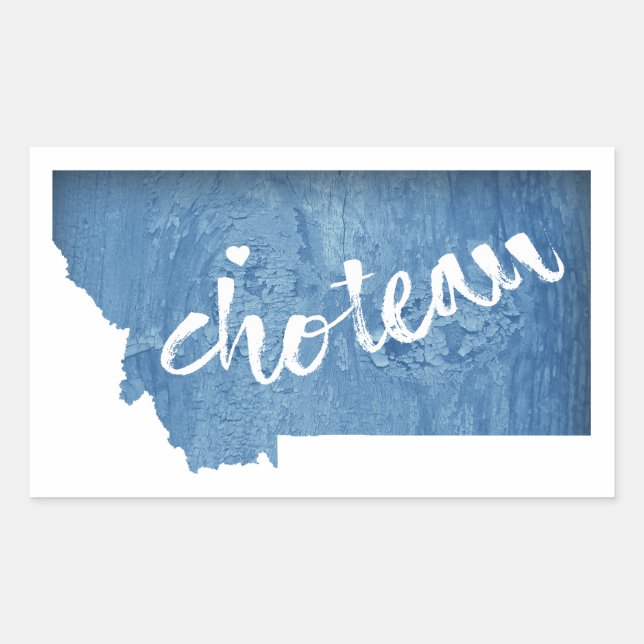 Choteau Montana Wood Grain Rectangular Sticker (Front)