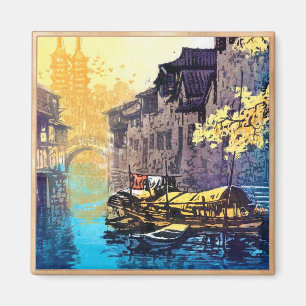 Chou Xing Hua Suzhou Scenery river sunset painting Magnet