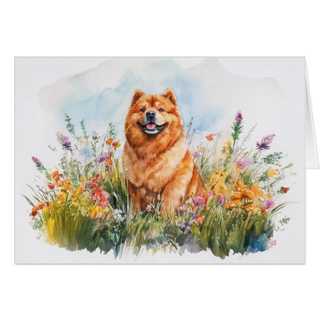Chow Chow - 5" x 7" Art Card (Front Horizontal)