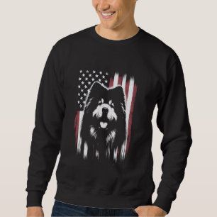 Chow Chow American Flag - Patriotic USA Dog Lover Sweatshirt