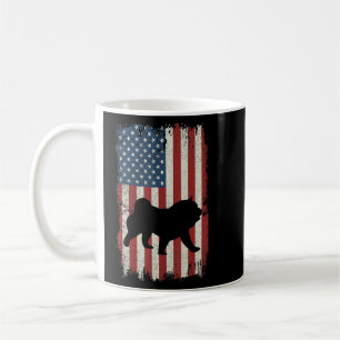 Chow Chow American Flag Usa Dog  Puppy Us  Coffee Mug