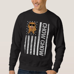 Chow Chow American USA Flag Funny Chow Chow Dog Lo Sweatshirt