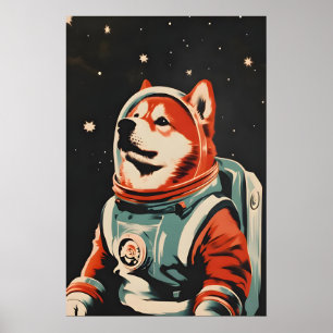 Chow Chow Astronaut Poster, Chow Chow Retro Print
