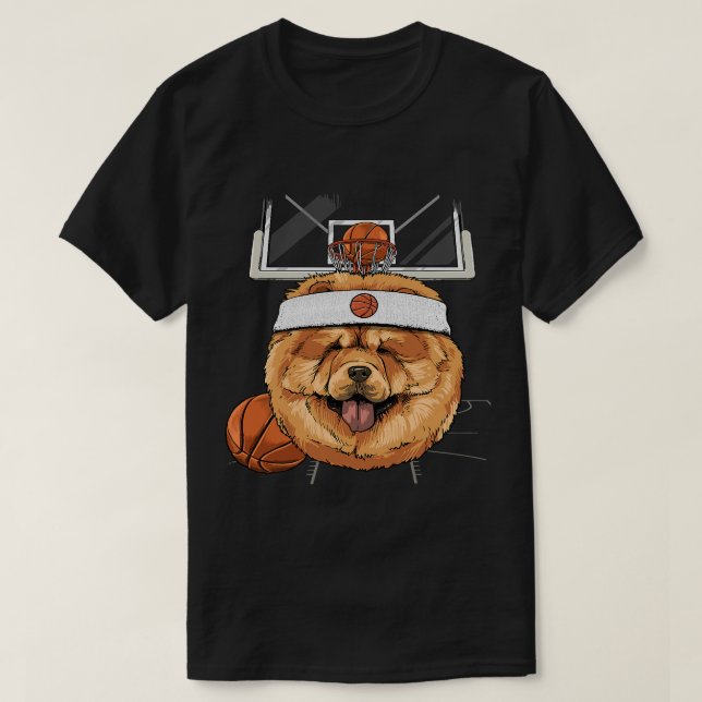 Chow Chow Basketball Dog Lovers Basketball Player  T-Shirt (Design Front)