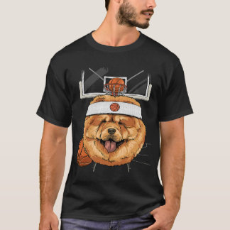 Chow Chow Basketball Dog Lovers Basketball Player  T-Shirt
