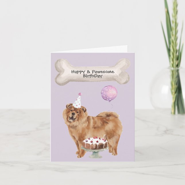 Chow Chow Birthday Holiday Card (Front)