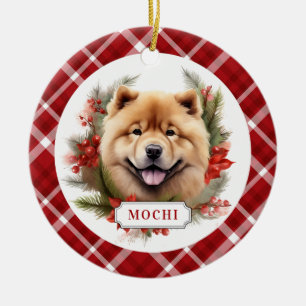Chow Chow Ceramic Circle Ornament