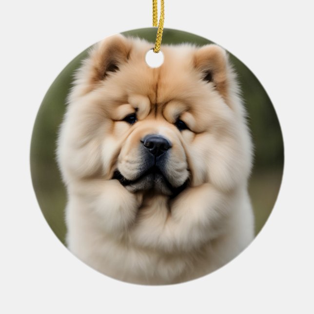 Chow Chow Ceramic Ornament (Front)