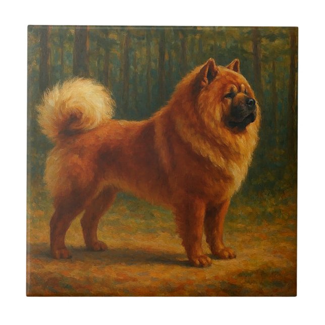 Chow Chow Ceramic Tile (Front)