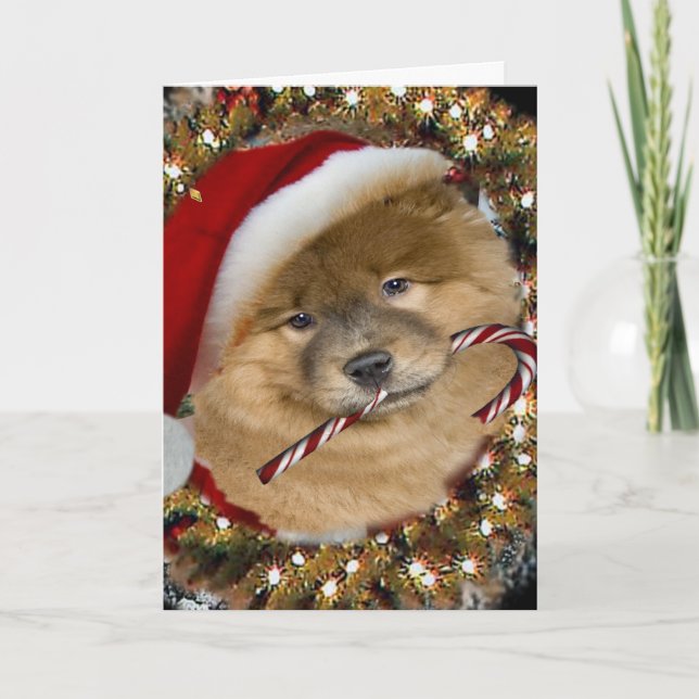 Chow Chow Christmas Candy Cane Cards (Front)