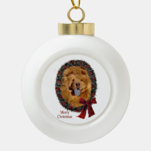 Chow Chow Christmas Ceramic Ball Christmas Ornament