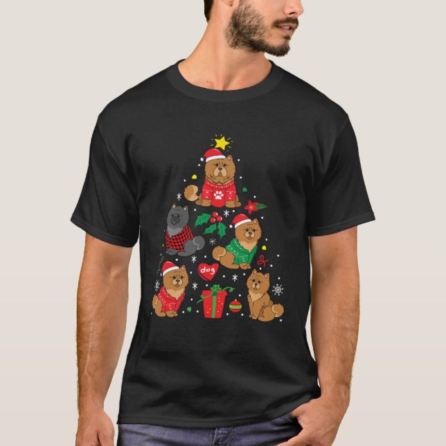Chow Chow Christmas Dog Tree T-Shirt (Front)