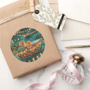 Chow Chow Christmas Festive Voyage Classic Round Sticker