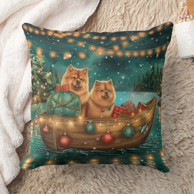 Chow Chow Christmas Festive Voyage Cushion (Blanket)