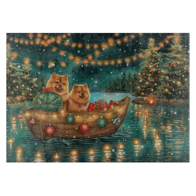 Chow Chow Christmas Festive Voyage Cutting Board (Front)