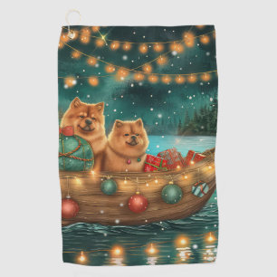 Chow Chow Christmas Festive Voyage Golf Towel