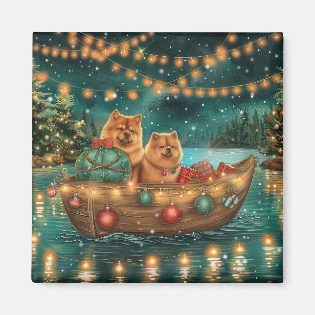 Chow Chow Christmas Festive Voyage Magnet (Front)