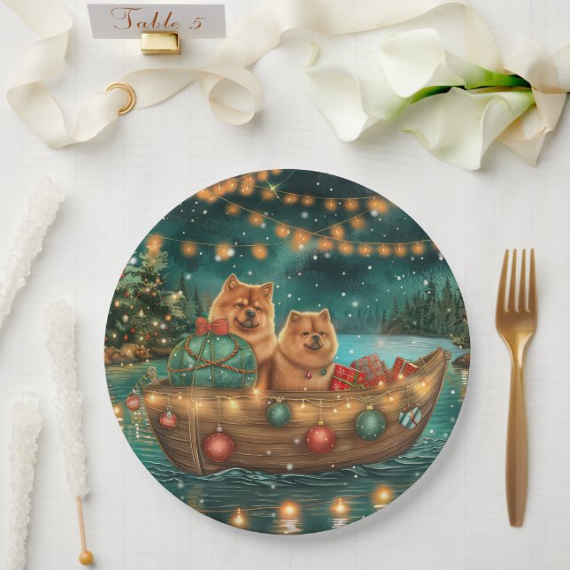 Chow Chow Christmas Festive Voyage Paper Plate (Wedding)