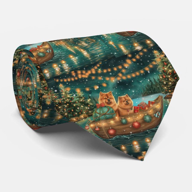 Chow Chow Christmas Festive Voyage Tie (Rolled)