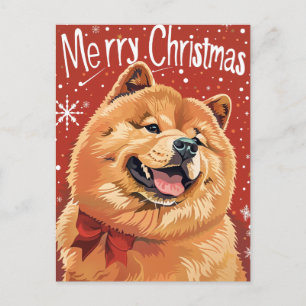 Chow Chow Christmas  Postcard