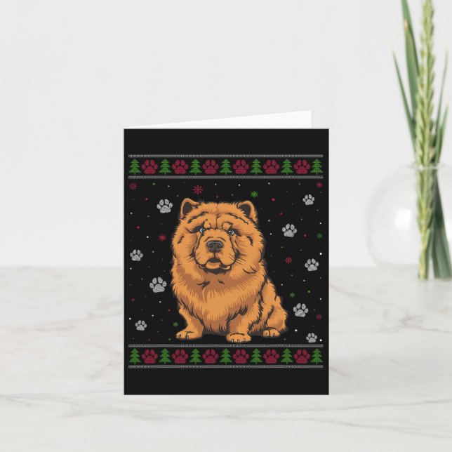 Chow Chow Christmas Sweater Xmas Pet Animal Dog Lo Card (Front)