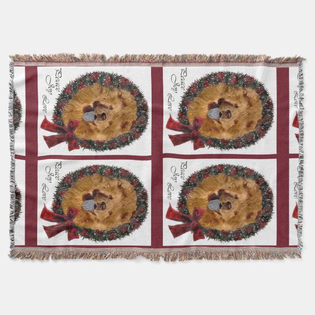 Chow Chow Christmas Throw Blanket (Front)